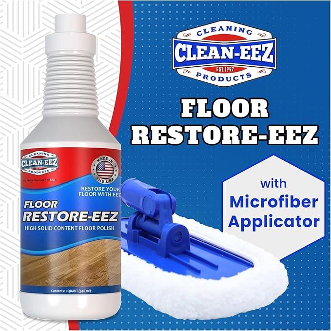 Clean-eez Ultimate Floor Restorer & Polish - Revitalize, Protect, Shine Wood, Laminate, Vinyl, Bamboo, Slate, Terracotta & More (1 Bottle W/Microfiber) - NeatNest