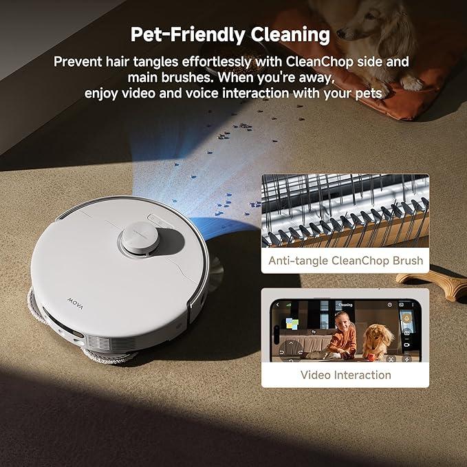 Mova P50 Pro Ultra Robot Vacuum and Mop, 19,000Pa Suction with Anti-Tangle Brush, Removable & Liftable Mop for Carpet & Floor, 167℉ Mop & Washboard Self Drying & Cleaning, Auto Empty & Refill - NeatNest
