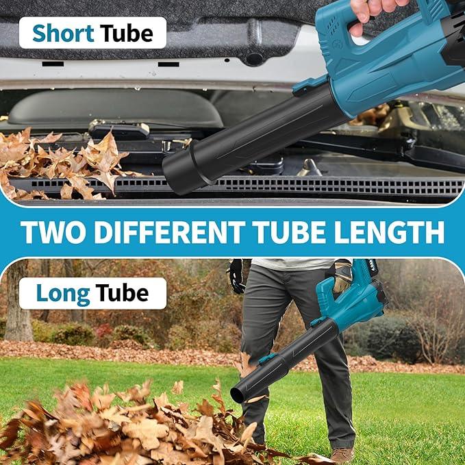 Leaf Blower Cordless, 21V Powerful Leaf Blower with 2 x 4.0Ah Battery & Fast Charger, Lightweight Electric Leaf Blowers for Lawn Care, Yard, Patio Cleaning, Blowing Leaves & Dust (Blue) - NeatNest