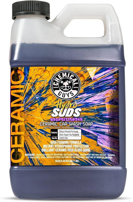 Chemical Guys HydroSuds Ceramic SiO₂ Shine High Foaming Car Wash Soap - Foam Cannon Soap, Works with Foam Guns or Bucket Washes Safe for Cars, Trucks, Motorcycles, RVs, & More, Berry Scent - 64 fl oz - NeatNest