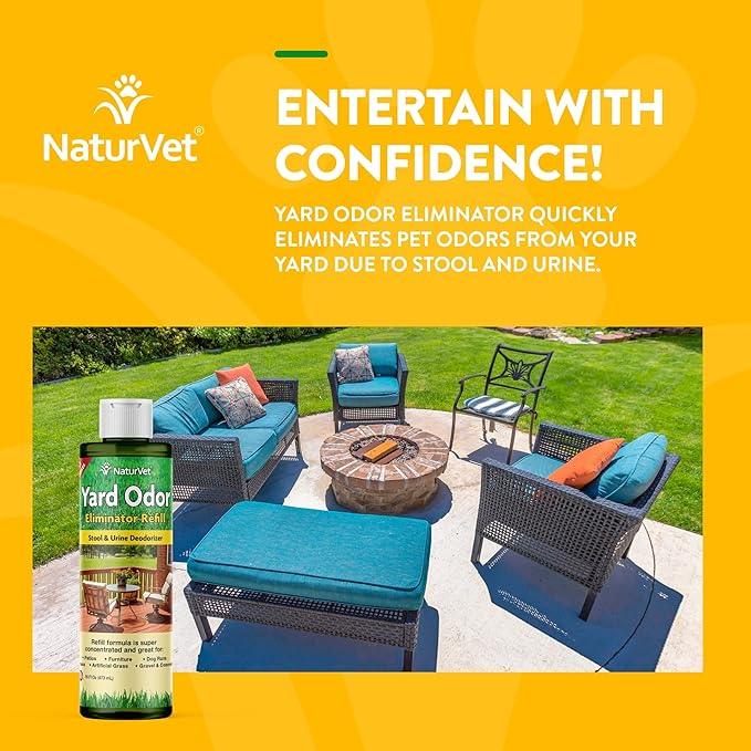 NaturVet – Yard Odor Eliminator | Eliminate Stool and Urine Odors from Lawn and Yard | Designed for Use on Grass, Plants, Patios, Gravel, Concrete & More | 16 oz Refill - NeatNest