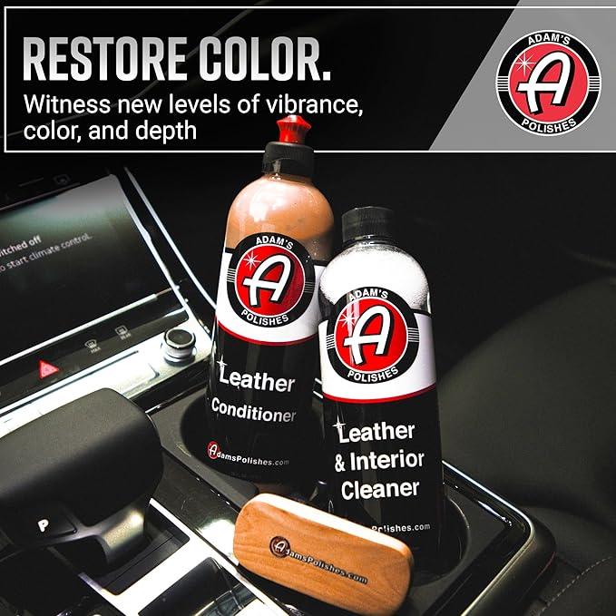 Adam's Polishes Leather Care Kit - Leather Cleaner & Conditioner Car Cleaning Supplies | UV Protection for Interior Accessories Steering Wheel Seat Dash Vinyl Shoe Polish Jacket - NeatNest