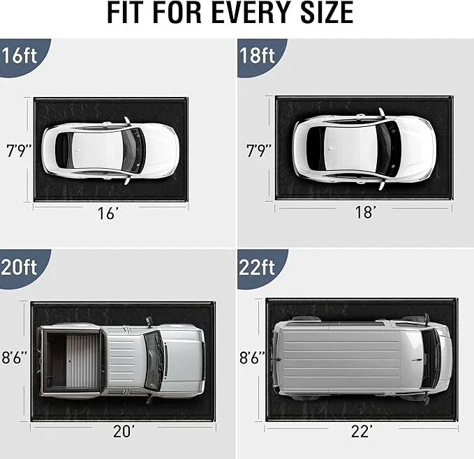 Huatean Home Garage Floor Mat, (7'9" x 18") Under Car Waterproof Containment Mats, Oil Mat for Garage Covering, Garages Floor Mats for Under Car, Keeps Dry and Clean - NeatNest