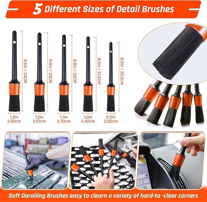 61 PCS Car Detailing Kit Interior Cleaner, Auto Detailing Kit, Car Vacuum Car Interior Detailing Kit, Car Wash Kit with Bucket Detailing Brush Set Car Accessories for Motorcycle, Cars, Bikes, Wheels - NeatNest