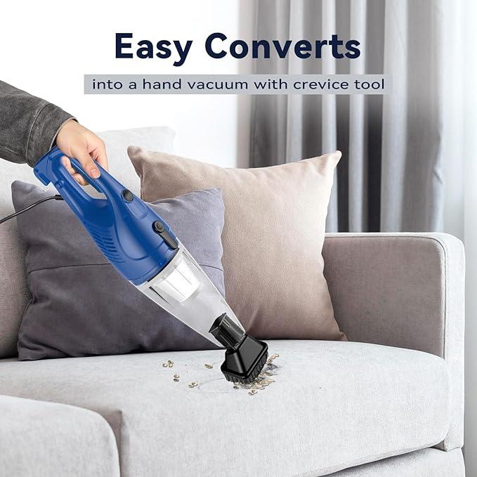 Corded Vacuum Cleaner, 12-in-1 Vacuum Cleaners for Home 15Kpa Power Suction Lightweight Stick Vacuum with Washable HEPA Filter Converts to a Handheld Vacuum for Home, Pet Hair, Carpet, Hard Floors - NeatNest