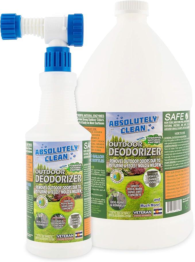 Amazing Outdoor Deodorizer odor eliminator Natural Enzyme Just Spray & Walk Away Grass, AstroTurf, Dog Runs, Patios, Decks, Fences & More Vet Approved - odor eliminator for strong odor - NeatNest