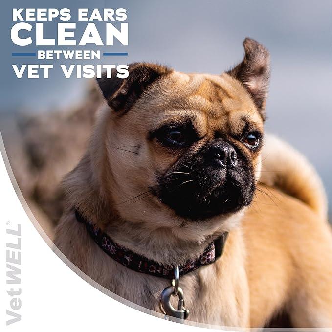 EarWELL by VetWELL Dog Ear Wipes - Otic Cleaning Wipes for Infections and Controlling Ear Odor in Pets - 100 Count - NeatNest