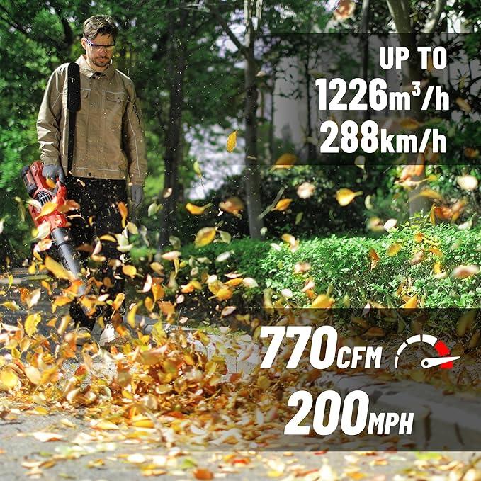 58V Cordless Leaf Blower, Power Variable-Speed, Brushless, 770 CFM, Electric Leaf Blower with 4Ah Battery and 5A Charger for Lawn Care, Yard, Outside(KDLB58211BDM) - NeatNest