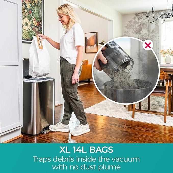Kenmore BU1001 B200 Series Commercial Grade Vacuum Cleaner Lightweight 14L Capacity Bagged Upright Vac with LED Headlight and 2-Speed Setting Powerful Suction for Pets, Carpets & Hard Floor - NeatNest