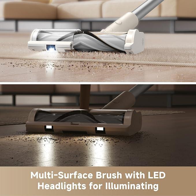 DREAME Cordless Vacuum Cleaner R10 Pure, 120AW Powerful Suction, Stick Vacuum Cleaner for Home, Anti-Tangle, LED Headlights, Up to 60 Mins Runtime, Lightweight for Carpet, Hard Floor, Pet Hair - NeatNest