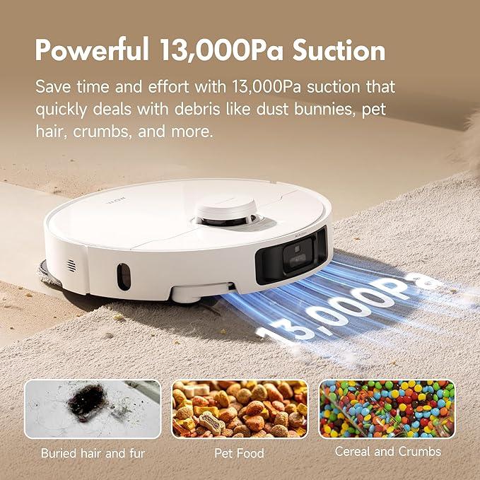 Mova P10 Pro Ultra Robot Vacuum and Mop 13,000Pa Suction, 140°F Hot Water Auto Mop Washing & Drying, Dual Spinning Extenable Mop,10.5mm Lifting for Carpet, 360°Obstacle Avoidance, App Control - NeatNest