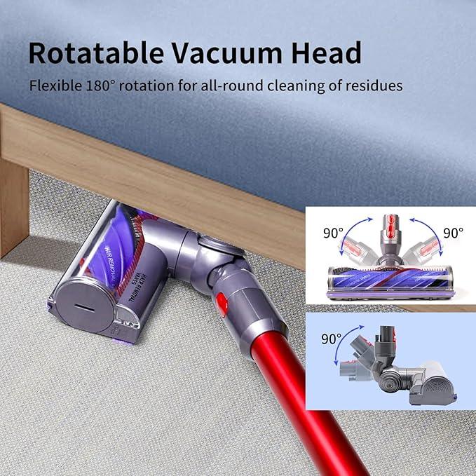 Quick-Release Replacement Vacuum Head Compatible with Dyson V7,V8, V10,V11,V15 Cordless Vacuum Cleaners, Upgrade Anti-Tangle Replacement Head for Carpets Rugs - NeatNest