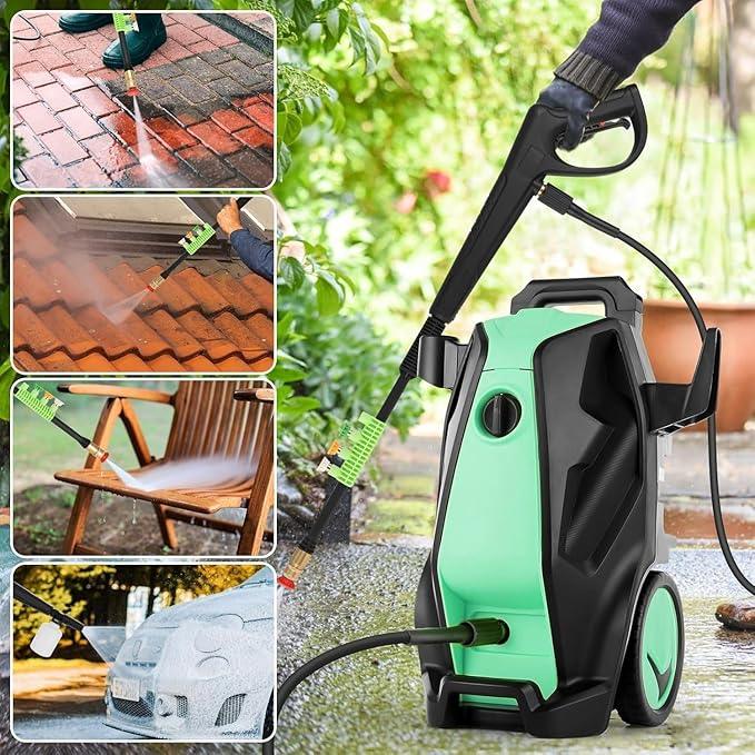Pressure Washer, 5000 PSI 4.0 GPM Heavy Duty Power Washer with Foam Cannon, 4 Nozzle Tips,33FT Hose and Soap Bottle for Home/Cars/Driveways/Patios/Decks/Fences,Green - NeatNest