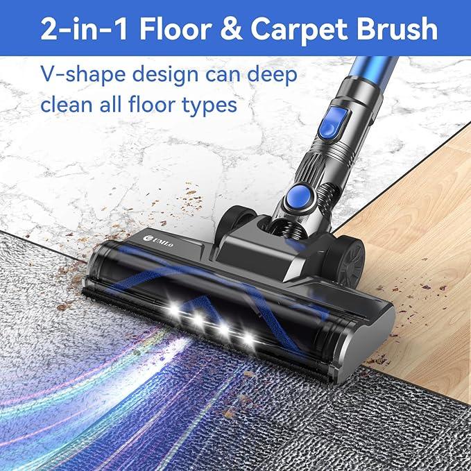 Cordless Vacuum Cleaner,8-in-1 Lightweight Stick Vacuum with Powerful Suction,Self-Standing,40 Mins Max Runtime,Rechargeable Vacuum Cleaners for Home,Hardwood Floor,Carpet,Pet Hair (Charcoal) - NeatNest