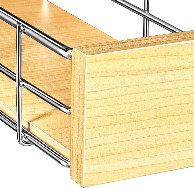 LYNK PROFESSIONAL® SELECT™ Pull Out Under Sink Kitchen Cabinet Organizer - 11.5 in. x 18 inch deep Drawer - Sliding Shelf Organizer and Undersink Storage Shelves - Lifetime Ltd. Warranty – Chrome - NeatNest