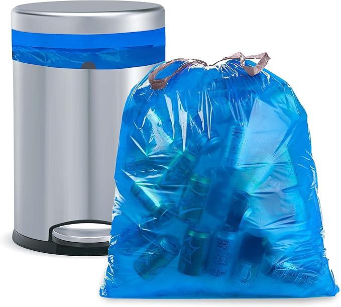 Ultrasac 10 Gallon 0.9 MIL Blue Drawstring Trash Bags - 16.5" x 28.5" - Pack of 108 - Fits simplehuman D - NeatNest