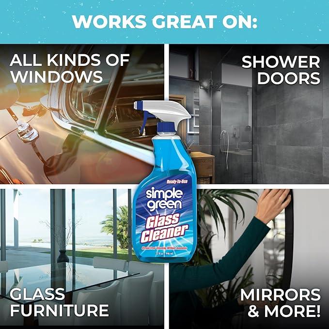 Simple Green Ready-To-Use Glass Cleaner, 32 oz., Blue (Pack of 4) - NeatNest