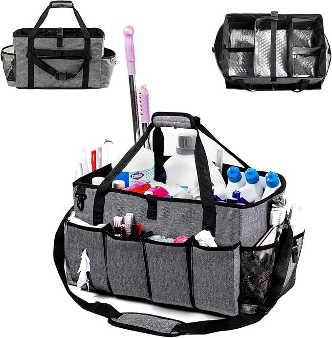 XL Professional Cleaning Caddy for Cleaning Suppliers, 17" Wearable Cleaing Bag for Housekeepers, Cleaning Organizer, Detailing Bag - NeatNest