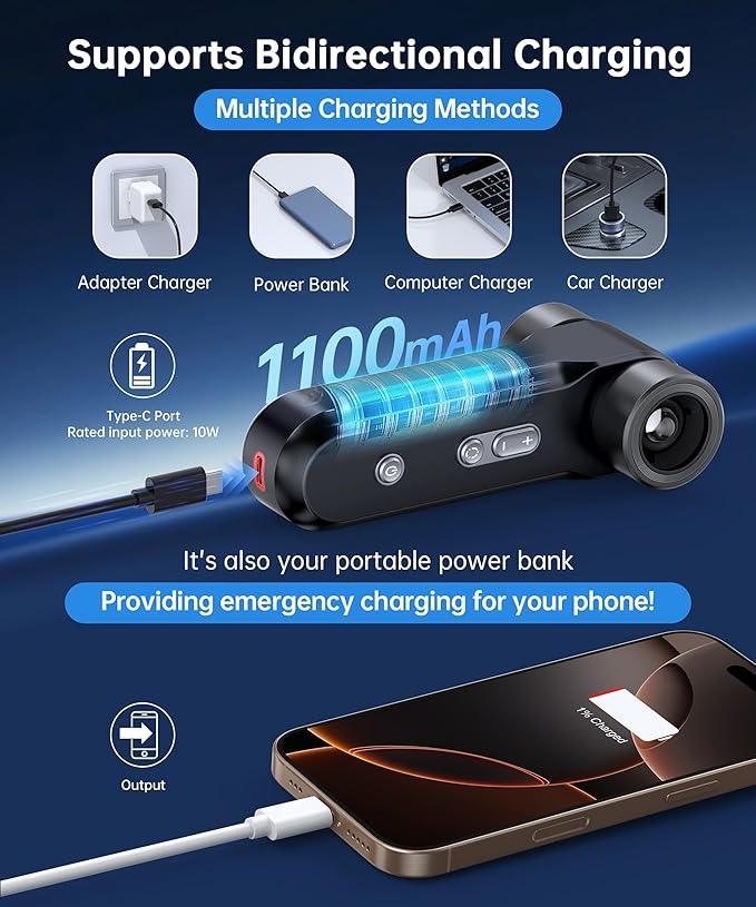Compressed Air Duster,150000RPM Metal Electric Air Blower with LED Light and Stepless Speed,USB Rechargeable Mini Portable Cordless Air Blower with Magnetic Nozzle for Computer,Keyboard,House and Car - NeatNest