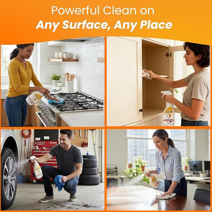Citra Solv All Purpose Cleaning Spray – Powerful Citrus Degreaser for Kitchen & Bathroom, Multi-Surface Cleaner, No Harsh Chemicals, Valencia Orange 22oz (2 Pack) - NeatNest