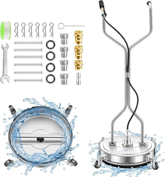 20" Pressure Washer Surface Cleaner with 4 Wheels and Dual Handle, Power Washer Attachment for Cleaning Concrete, Patio, Sidewalk, Deck and Driveways - PWS 20 - NeatNest