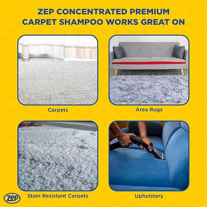 Zep Premium Carpet Shampoo - 1 Gal (Case of 4) - ZUPXC128 - Deep Cleaning and Stain Removal, For Carpet Machines - NeatNest