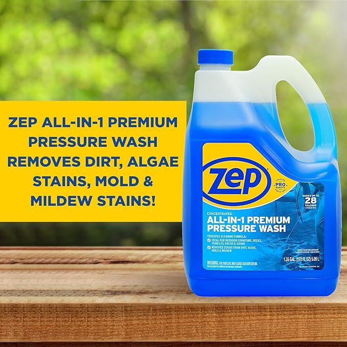 Zep All-In-1 Pressure Wash Cleaner (Case of 4) Concentrated Formula Makes 28 Gallons (ZUPPWC160) - NeatNest