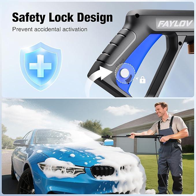 Pressure Washer, 2025 Upgraded 1500W Power Washer with No-Bend 360° Nozzle, Foam Cannon & 4-Nozzle Set, Portable Pressure Washer Cleaning Machine for Cars & Undercarriage Cleaning Driveways - NeatNest