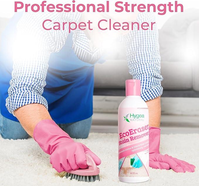 Hygea Natural EcoEraser Stain & Odor Remover - Liquid Formula for Carpet, Rugs, Upholstery, Fabrics - Deodorizing Pet Spot Cleaner (32 oz) - NeatNest