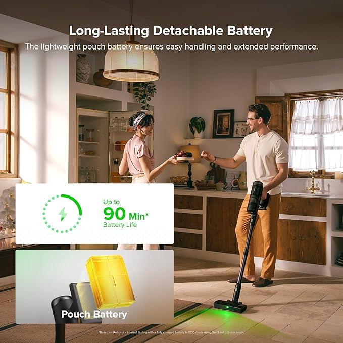 roborock H60 Hub Ultra Cordless Vacuum Cleaner with Auto-Empty Dock, Upgraded 210AW Suction Stick Vacuum Cleaners for Home and Pet Hair, 90-Min Runtime, Anti-Tangle Brush, 140° LED Dust Detection - NeatNest