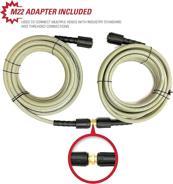 Simpson Cleaning 40226 Morflex Series 3700 PSI Pressure Washer Hose, Cold Water Use, 5/16 Inch Inner Diameter, 50 Feet, Natural - NeatNest
