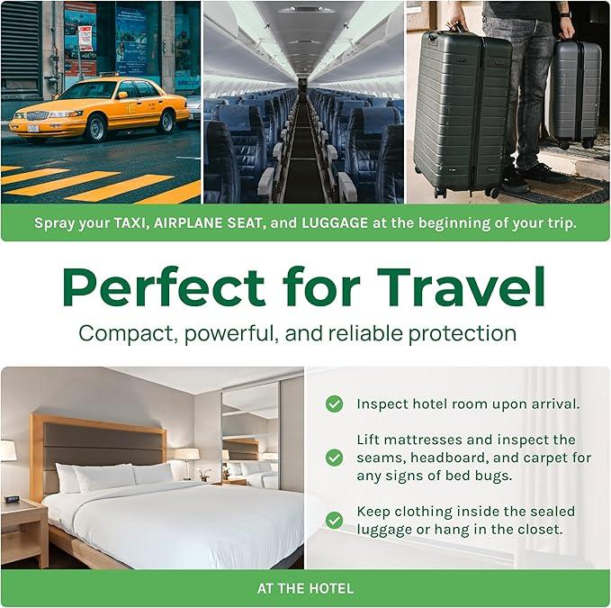 Hygea Natural Extra Strength Bed Bug & Mite Natural Travel Spray - TSA Approved 3 oz Size - Child & Pet Friendly - Stain & Odor Free - for Hotel, Suitcase, Backpack - 66% Stronger Formula (3 pack) - NeatNest