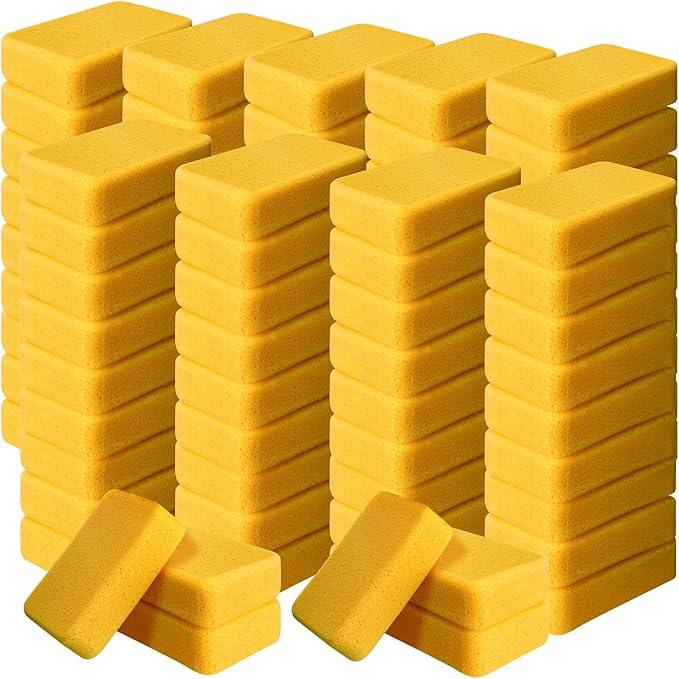 Tioncy 84 Pcs Large Sponges Bulk 7.5 x 5.5 x 1.9 Inch Grouting Car Wash Foam Cleaning and Washing Sponge Commercial Foam Large All Purpose for Cleaning Dishes Car Tile Bike (Yellow) - NeatNest