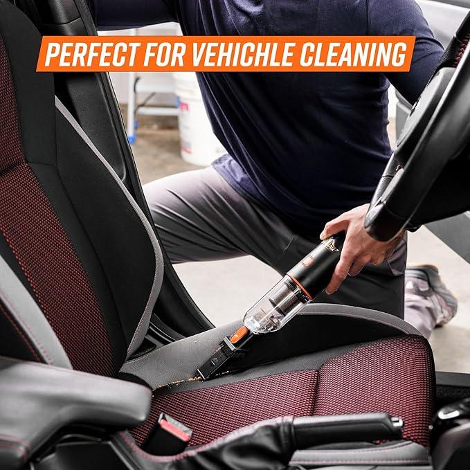 Armor All AA07V2 0901 Cordless Car Vacuum Handheld Mini Vacuum Cleaner for Car Interior Home, Orange - NeatNest