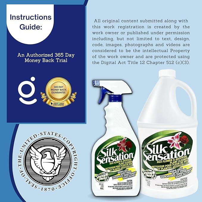 Sparkle Plenty Silk Sensation Artificial Flower & Plant Leaf Cleaner and Shine -Fake Flower Dusting Spray -Silk Plant Cleaner Spray No Wipe -Drip Dry Cleaning Supplies for Artificial Tree, Bundle of 2 - NeatNest