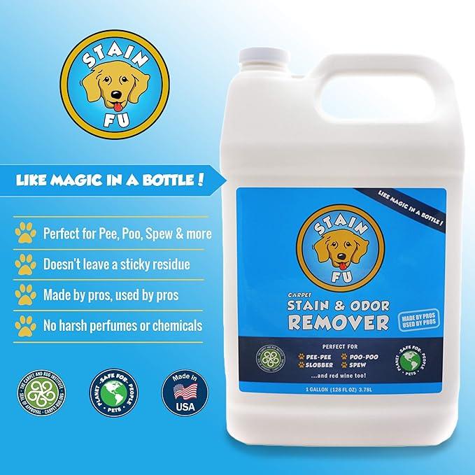 Pet Stain Odor Remover Professional Strength Powerful Eliminator for Tough Dog Cat Pet Urine Pee Poop Feces Vomit Slobber Drool Blood Wine Coffee Home Kennel Car RV Office (1 Gallon) - NeatNest