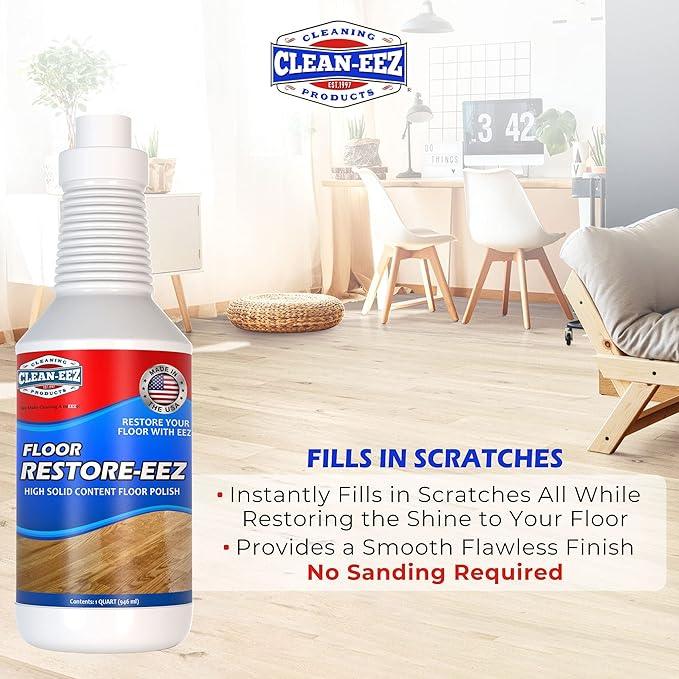 Clean-eez Ultimate Floor Restorer & Polish - Revitalize, Protect, Shine Wood, Laminate, Vinyl, Bamboo, Slate, Terracotta & More (1 Bottle) - NeatNest