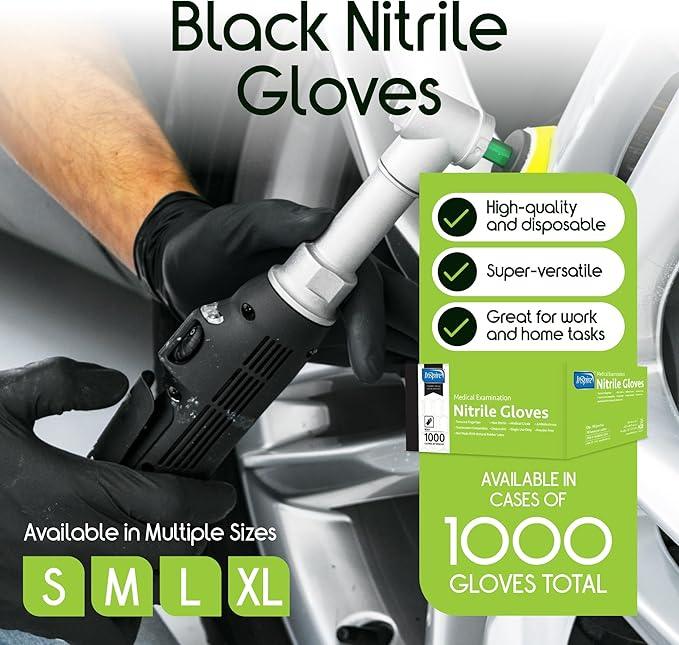 Inspire Black Nitrile Gloves | THE ORIGINAL Quality Black Gloves Disposable Latex Free | 4.5 Cooking - NeatNest