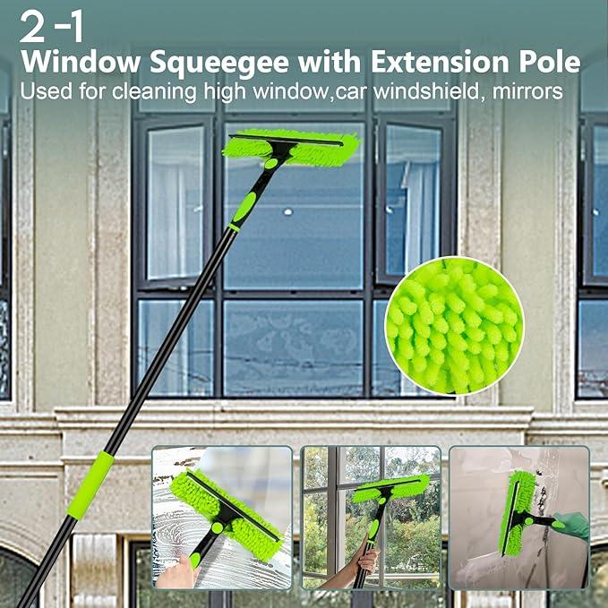15 Foot Dusters for Cleaning, Duster with Extension Pole 7-15ft, Microfiber Feather Duster Used for Cleaning Ceiling Fan, High Window, Blinds, Shutters, Sofa, Cobweb Duster for Home (14 PCS) - NeatNest