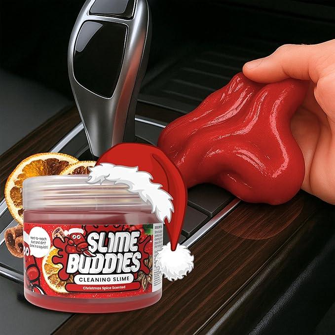 Slime Buddies Car Cleaning Gel Putty - Christmas Spice Scented Interior Detailing Tool for Cup Holders, Air Vents & Keyboard - Reusable Auto Detailing Accessories - Dust Remover Goop - NeatNest