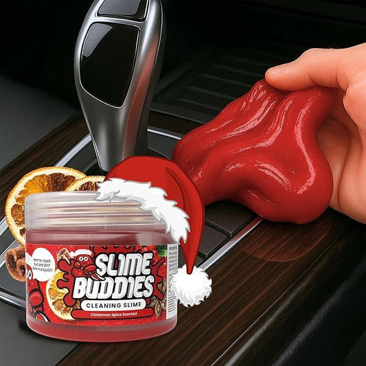 Slime Buddies Car Cleaning Gel Putty - Christmas Spice Scented Interior Detailing Tool for Cup Holders, Air Vents & Keyboard - Reusable Auto Detailing Accessories - Dust Remover Goop - NeatNest