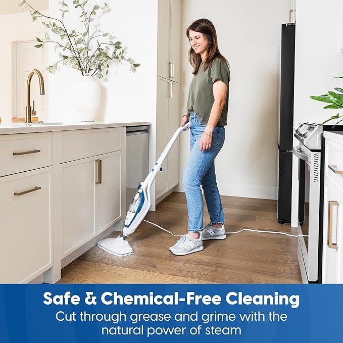 Vacmaster SMF1501 2-in-1 Steam Mop for Floor Cleaning with Detachable Handheld Steamer, Quick-Heating & Lightweight for Hard Floors, Carpets, Tiles and Upholstery - NeatNest