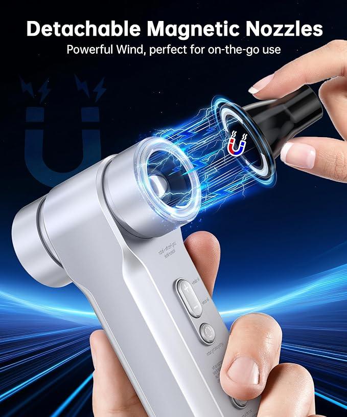 Compressed Air Duster-150000RPM Metal Electric Air Blower with LED Light and Stepless Speed Regulation, USB Rechargeable Mini Portable Cordless Motor Air Blower for Computer,Keyboard, House and Car - NeatNest