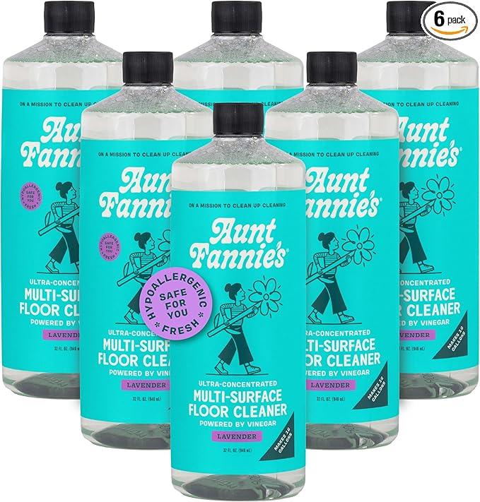 Aunt Fannie's Ultra Concentrated Floor Cleaner Vinegar Wash, Multi-Surface Solution Mopping, Makes 16 Gallons, Lavender Scent, 32 oz. (Pack of 6) - NeatNest