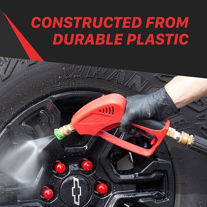 Maxshine Short Pressure Washer Gun | High-Pressure Water Handle with 1/4” Quick Connector Coupler | Power Washer Gun Compatible with Foam Cannon | Includes 3/8” Male & M22 14mm Twist Plug Connectors - NeatNest
