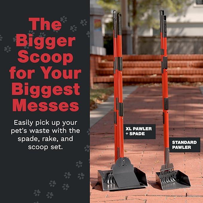 Pooper Scooper for Large Dogs, Small Dogs and Horses, Metal Poop Scooper Set with Long Handle Rake, Spade and Tray for Yard, Grass, Dirt or Gravel, Heavy Duty Aluminum Poop Picker Upper - NeatNest