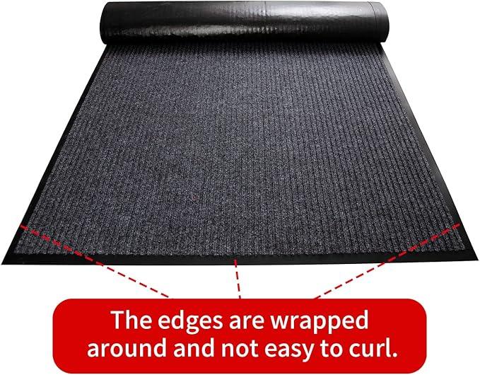 TANYOYO 3' X 10' Commercial Grade Door Floor Mat Brush Step Entrance Mat Vinyl Backed Utility Doormat Heavy Duty Floor Rugs Commercial Outdoor Carpet Indoor Entrance Mat，Grey - NeatNest