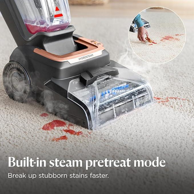 BISSELL Revolution HydroSteam Carpet Cleaner, Upright Deep Cleaner, HydroSteam Technology, 4-inch Self-Cleaning Tough Stain Tool & Formulas Included, 4123 - NeatNest