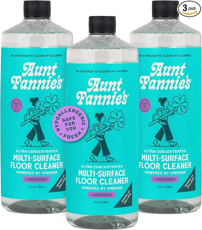 Aunt Fannie's Ultra Concentrated Floor Cleaner Vinegar Wash, Multi-Surface Solution For Mopping, Makes 16 Gallons, Lavender Scent, 32 oz. (Pack of 3) - NeatNest