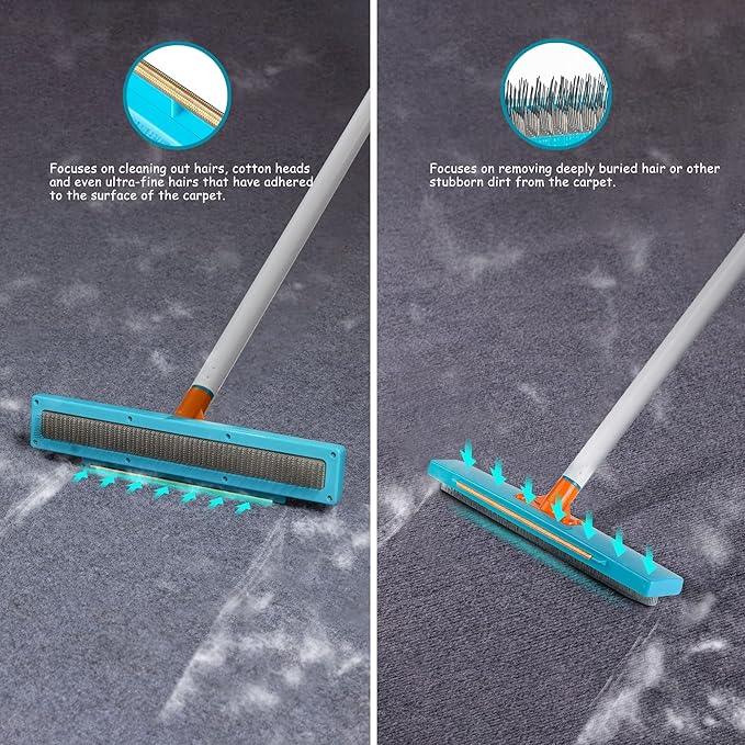 JollLax Carpet Rake-Carpet Hair Removal Tool-Carpet Rake to Fluff Carpet-Carpet Scraper Brush Rug Comb Pet Cat Fur Dog Hair Remover for Couch Furniture Carpet Broom - NeatNest